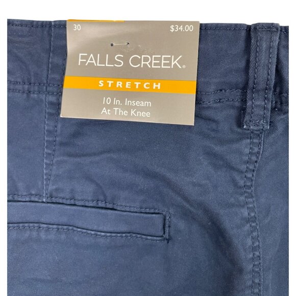Falls Creek Mens Size 30 Navy Blue Canvas Cargo Shorts Stretch - Picture 5 of 8